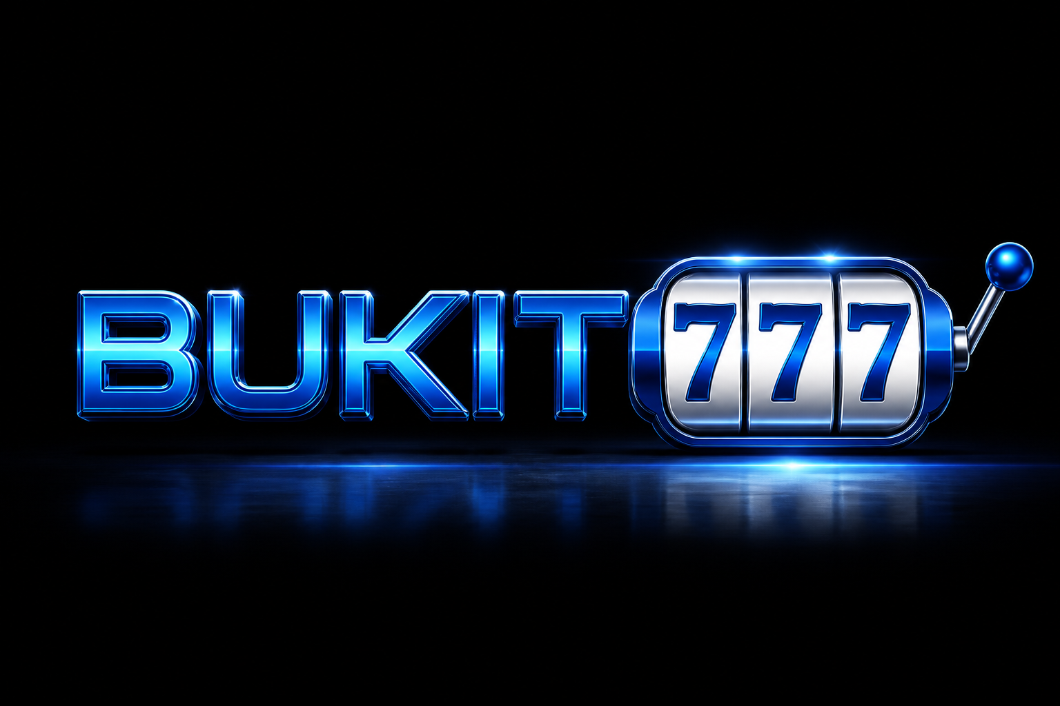 BUKIT777: teks biru dan jendela slot 777 dengan tuas.