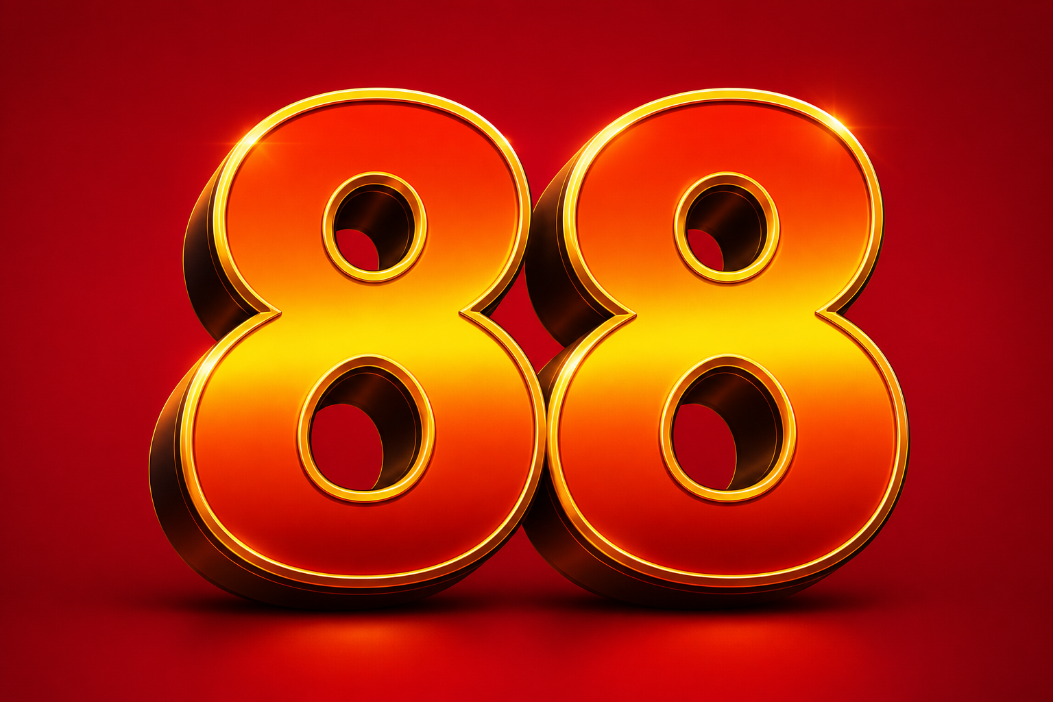 KELINCI88: angka 88 emas-oranye di latar merah.