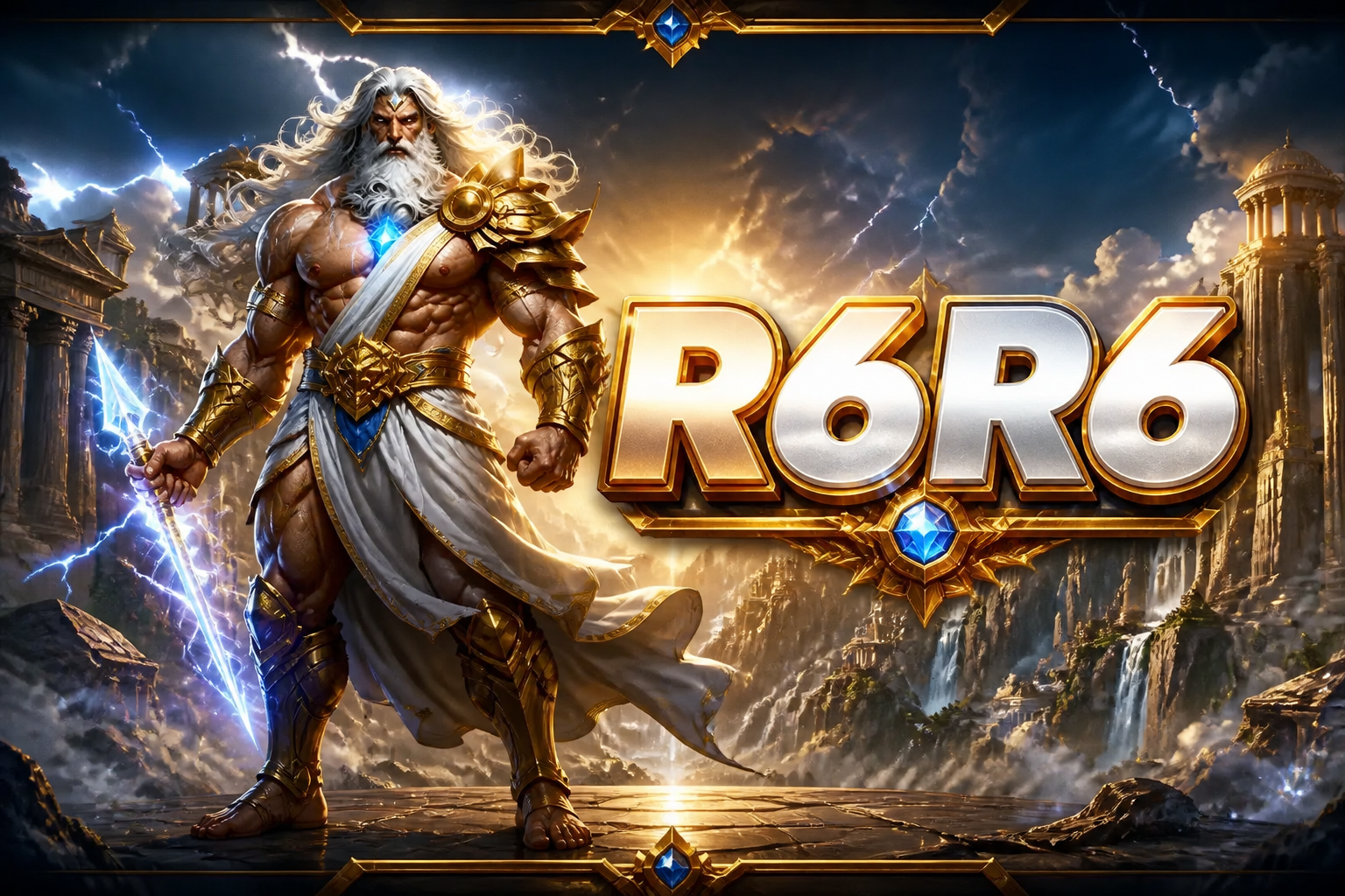 R6R6: Zeus petarung dan teks R6R6.
